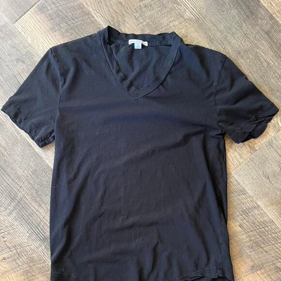 James Perse Men’s V-Neck T-Shirt • Size 0 • Japanese Cotton • Black - Picture 1 of 4